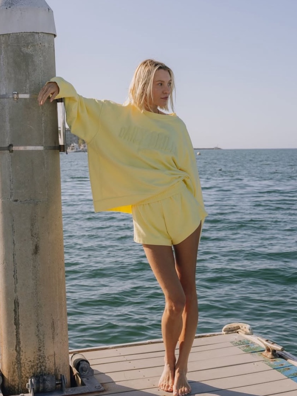 Daily Drills Oversized Yellow Sweatshirt & Shorts Set